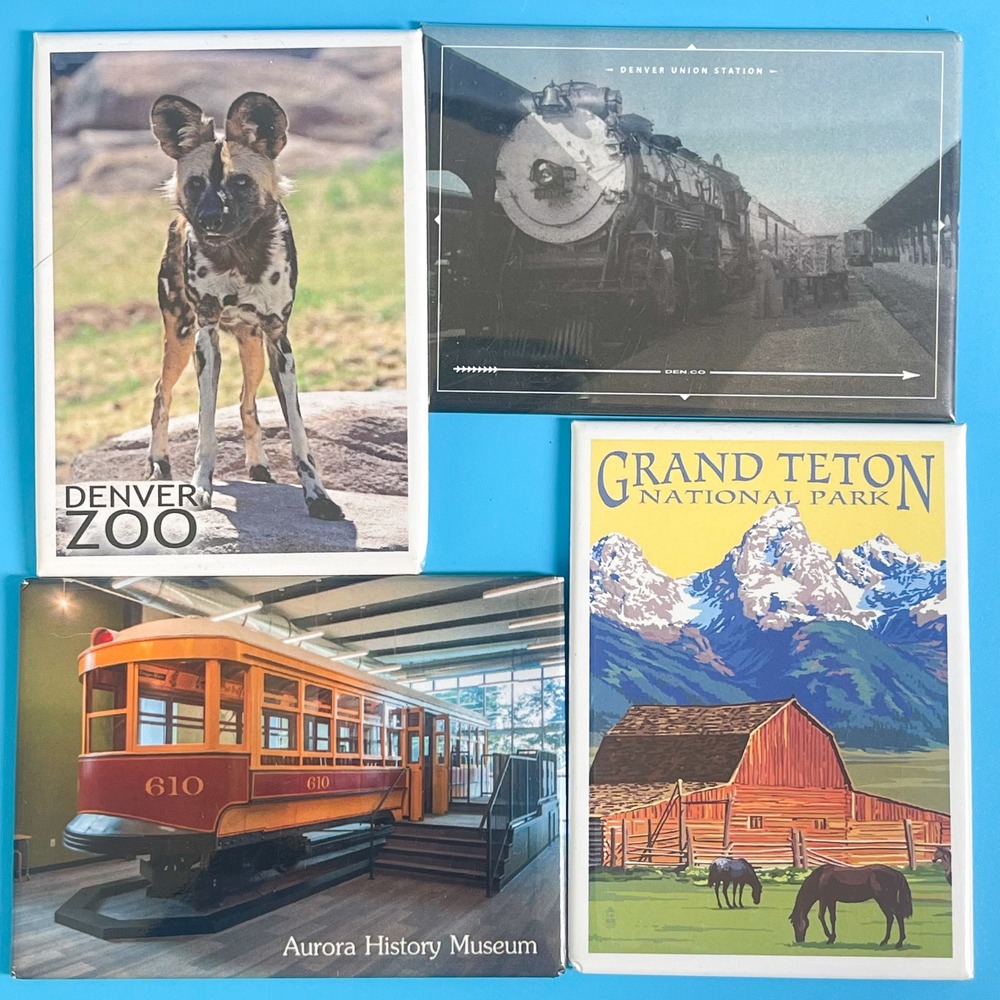 Railroad Denver Zoo Grand‎ Teton National Park Magnets Multicolor Travel Lot